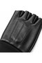 Black Faux Leather, Cut-Finger Gloves with Fur Lining for Men and Women - 2