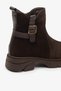 Coffee-Brown Suede Genuine Leather Buckled Women's Boots with Thick Soles - 6