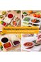 30pack Double Compartment Condiment Container Reusable Snack Container with Lids,Disposable Leakproo - 4