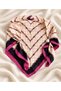 Cream-Purple 100% Wool Cashmere Scarf with Pearls - 3