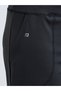 Black Reflective Stripe Thumbhole Top and Broad Waist Loose Straight Pants Set - 4