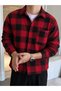 Men's Regular-Fit Plaid Flannel Shirt, Long-Sleeved, with Pockets, Casual Wear, Set - 2