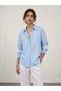 Blue Relaxed Fit Shirt with Lace Cuffs - 2