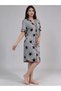 Star Print Button-Front Nightdress - 4