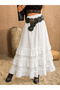 White A-Line Midi Skirt - 2