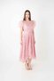 Lace Sequin Fabric Balloon Sleeve Dress - Powder - 3