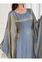 Medium Blue Solid Kaftan - 5