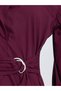 Burgundy Cotton Poplin Wrap Shirt with Belt - 3