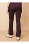 Brown Ribbed Flared Active Pants with Pockets - 4