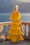 Astra V-Neck Tiered Pleated Long Chiffon Evening Dress - 4
