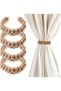 Boho Curtain Tiebacks, 4 Pack Braided Curtain Holdbacks, Flexible & Lightweight Decorative Tiebacks