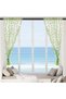 Green Willow Leaf Voile Curtains Boho Sheer Light Filtering Drapes with Vine Pattern, Rustic Rod Poc - 8