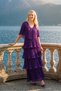 Astra V-Neck Tiered Pleated Long Chiffon Evening Dress - 3