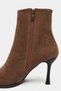 Marma Koyu Desert Genuine Suede Zip Detail Pointed Toe Stiletto Heel Women's Ankle Boots - 7