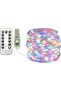 أضواء زينة USB، عبوة واحدة، 33 قدم/10 أمتار، 100 مصباح LED ملون، سلسلة أضواء سلكية نحاسية مع جهاز تحكم عن بعد، 8 ألوان