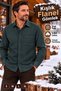 Men's Winter Long-Sleeve Shirt with Pockets, Made of Soft Flannel Fabric - 2