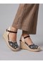 Floral Embroidered Espadrille Wedge Sandals - 7