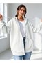Off-White Longline Textured Zip-Up Hoodie Jacket - 2