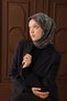 وشاح فيلورا، تصميم عرقي، لون أخضر داكن. - 2