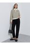 Cream Striped Quarter Zip Long Sleeve Polo T-Shirt - 2