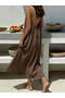 Coffee Brown Solid Slip Dress - 4
