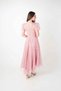 Lace Sequin Fabric Balloon Sleeve Dress - Powder - 5