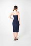Jersey Fabric Knot Strapless Detailed Pencil Dress - Dark Blue - 4