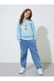 Girls Blue Graphic Print Oversized Hoodie - 2