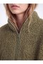 Women's Plush Mock Neck Cardigan with Stand-Up Collar from Freezen Store - 4
