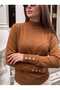 Boat Neck Sweater with Cuff Buttons - 2