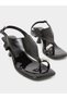 Patent Mid Heel Toe Post Sandals - 3