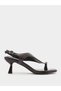 Patent Mid Heel Toe Post Sandals