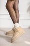 Mayge Beige Suede Women's Casual Boots with Fur-Lined Construction and Thick Soles - 3