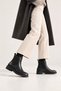 Women's Elastic Black Matte Short-Heeled Winter Boots with Non-Slip Soles Tr01Mk06C