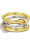 Gold Rings for Women, Stackable Rings 18K Gold Plated Interlocking Ring Stack Set Gold Silver Mixed