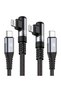 كابل لايتنينج [عبوة من قطعتين، 3 أمتار]، معتمد من MFi، كابل شحن آيفون 2.4 أمبير، USB-C إلى لايتنينج بزاوية 90 درجة