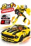 350-Piece Transformable Robot Camaro Race Car Building Set with 2-in-1 Snap-and-Release Building Blocks - 2