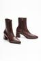 Women's Pointed Toe Stretch Boots with Thick, Short Heels - 7