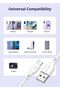 GAC03 USB-C Cable 18W 2.4A Fast Charging, High-Speed Data Transfer,USB-A to USB C charging cable for iPhone 15, Samsung Galaxy S23, Google Pixel, iPad, MacBook, Nintendo Switch - 1m, White - 4