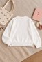White Girls' Pom-Pom-Detailed Sequin-Embellished Crew Neck Knit Sweater 25115 - 4