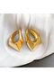 Large Chunky Gold Statement Earrings, Oversized Flower/Geometric Drop Design, Lightweight Hypoallerg - 2