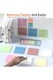 Transparent Sticky Notes (300 Sheets) – 6 Pack Clear Sticky Note with Index Tabs and Marker Pen, Str - 6