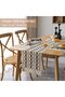مفرش طاولة، مقاس 180 × 30 سم، مصنوع يدويًا من قماش الخيش، مزين بشرابات، بتصميم بوهيمي، منسوج من قماش عالي الجودة. - 3