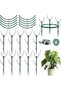 Stackable Plant Support Stakes and Adjustable Circular Trellis for Climbing Plants, Garden Accessori