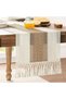 Table Runner for Home Decor with Tassels 72 Inches Long Farmhouse Rustic Boho Table Runner Macrame B - 6