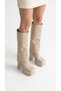 Women's Detachable Ankle Boots with Blunt Toe, Thick Platform Heels, Zippered Boots - 4