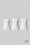 Women's Cotton 3-Pack Basic Tank Top (No Adjustable Straps), White - 5