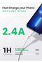 GAC03 USB-C Cable 18W 2.4A Fast Charging, High-Speed Data Transfer,USB-A to USB C charging cable for iPhone 15, Samsung Galaxy S23, Google Pixel, iPad, MacBook, Nintendo Switch - 1m, White - 2