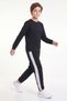 Boys' Round-Neck Sweatsuit Set with Striped Detail - 3