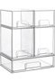 Stackable Storage Drawers, Small Clear Stackable Plastic Organizer Bins, Acrylic Bathroom Makeup Org